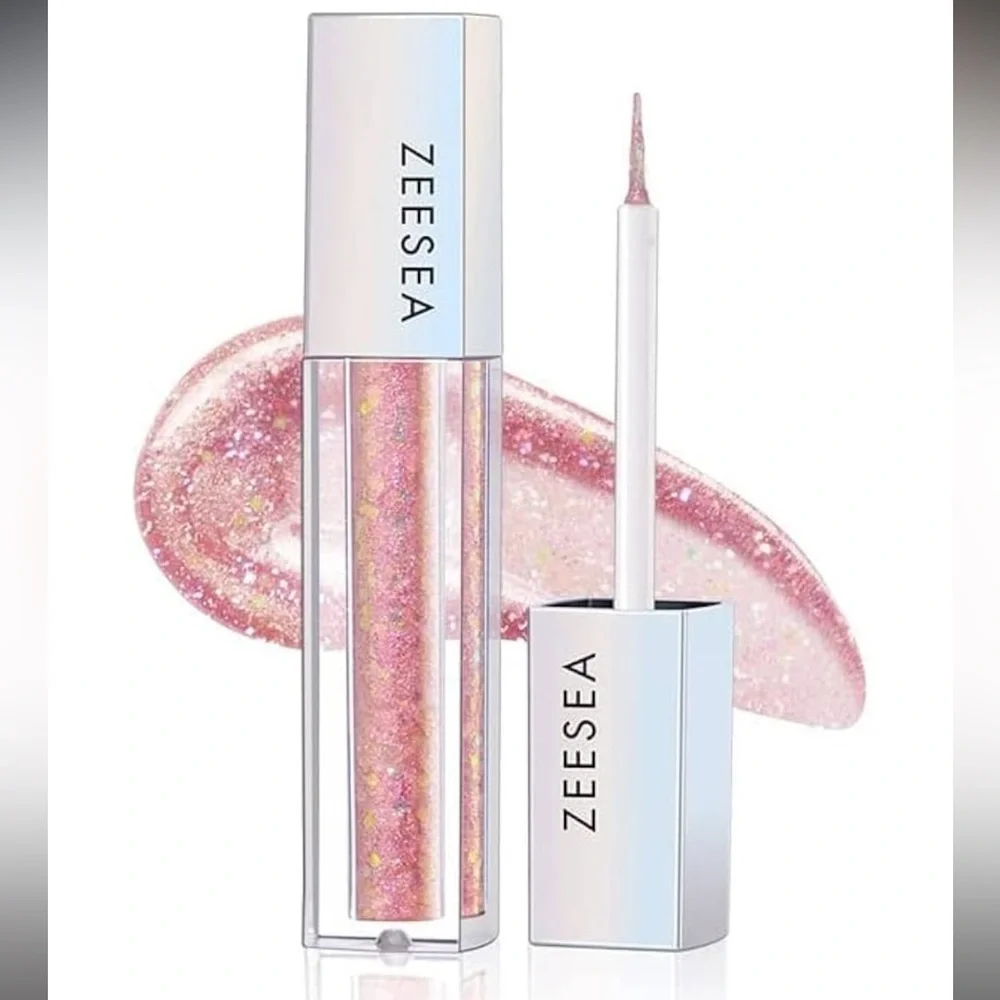 zeesea Glitter Galaxy Liquid Eyeshadow Dazzling Shimmer 12 Peachy Soda Pink NEW